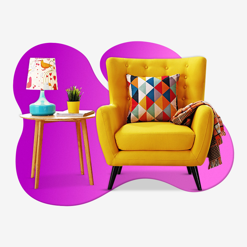 کوسن ، رومیزی و شال مبل