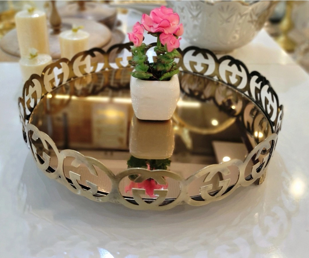 سینی آینه ای پرنس مدل گوچی