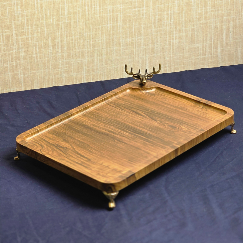 سینی چوبی گوزن دار مدل 01