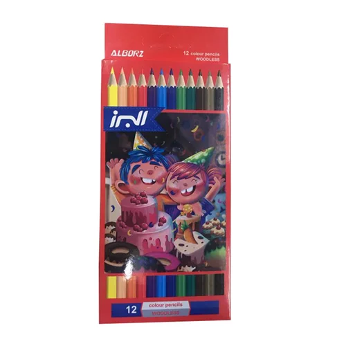 مداد رنگی 12 رنگ البرز مدل Woodless کد G12