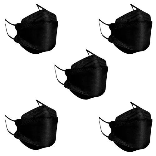 ماسک تنفسی مدل سه بعدی چهار لایه KF94-BLA بسته 5 عددی