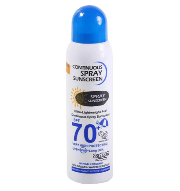 اسپری ضد آفتاب بی رنگ وکالی مدل SPF 70 مناسب انواع پوست حجم 230 میلی لیتر