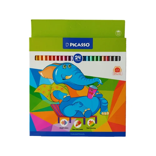 مداد رنگی 24 رنگ پیکاسو مدل SUPERB WRITER طرح فیل